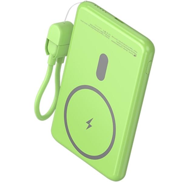 Powerbank 5000mAh Leotec LEPOWW20W5G/ 20W/ Wireless/ Verde/ Incluye Cable USB Tipo-C