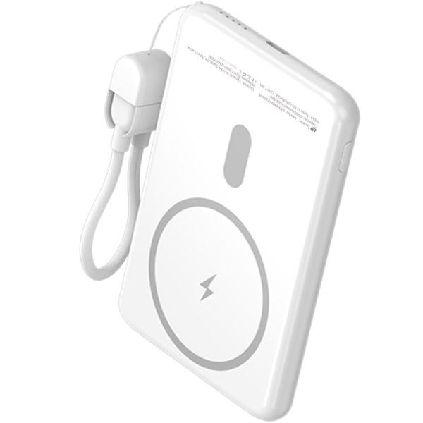 Powerbank 5000mAh Leotec LEPOWW20W5W/ 20W/ Wireless/ Blanca/ Incluye Cable USB Tipo-C