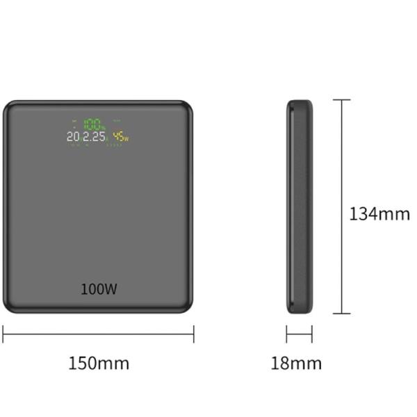 Powerbank 20000mAh Leotec LEPOW100W20G/ 100W/ Gris/ Incluye Cable USB Tipo-C