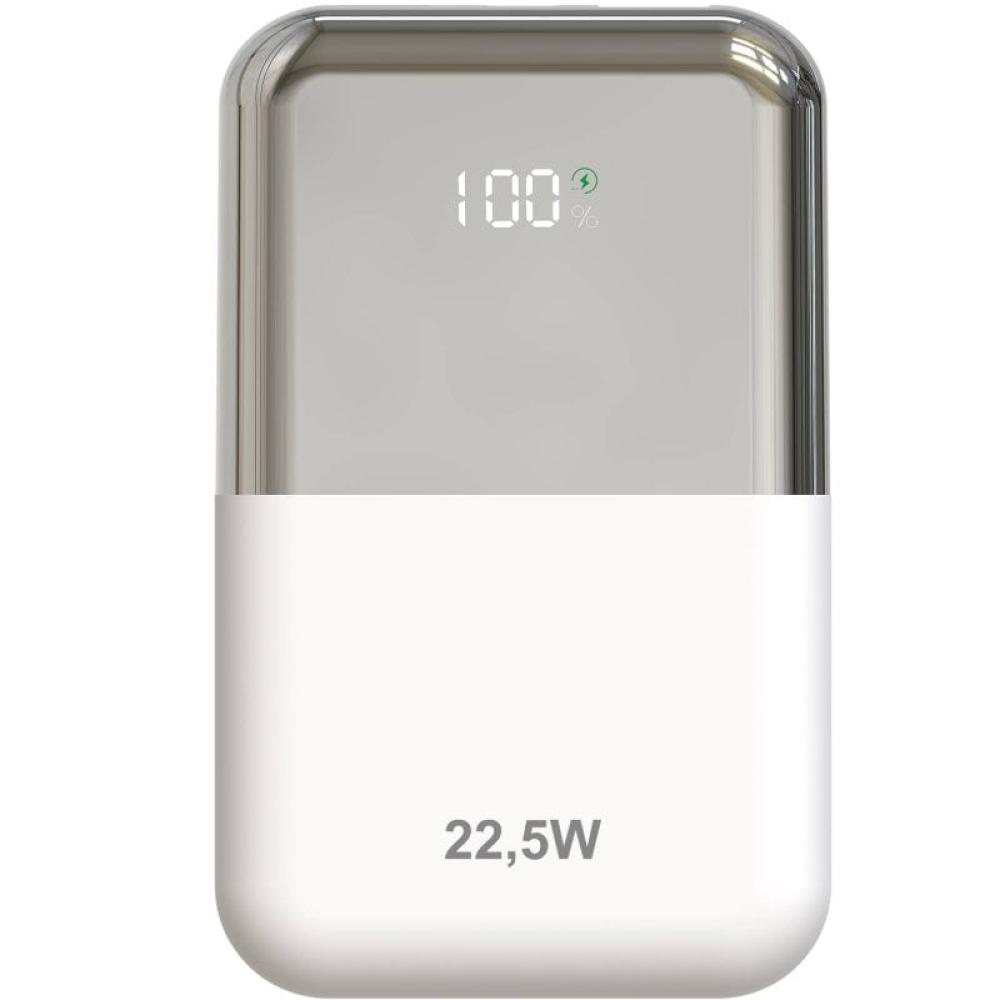 Powerbank 10000mAh Leotec LEPOW22W10WS/ 22.5W/ Blanco y Plata/ Incluye Cable USB Tipo-C