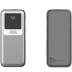 Powerbank 10000mAh Leotec LEPOW35W10S/ 35W/ Plata y Gris/ Incluye Cable USB Tipo-C y Lightning