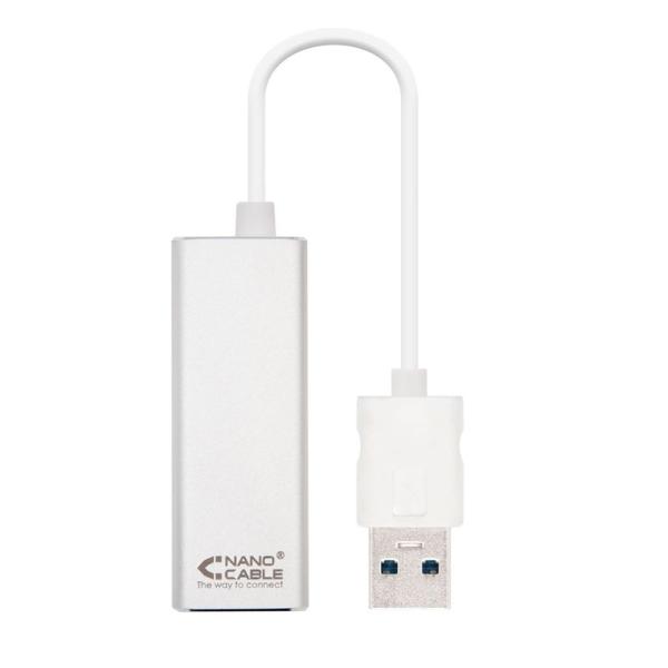 Adaptador USB 3.0 - RJ45 Nanocable 10.03.0401/ 1000Mbps - Imagen 1
