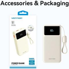 Powerbank 20000mAh Vention XGYP0-40-TY/ 22.5W/ Rosa/ Incluye Cable USB Tipo-C