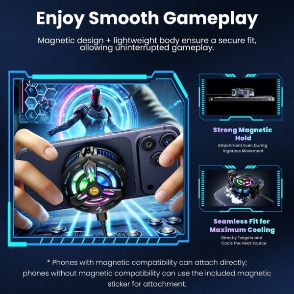 Enfriador Magnetico para Smarphone Vention KQWB0/ Negro