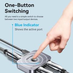 Switch Conmutador 8K HDMI 2.1 Bidireccional Vention AKPB0 HDMI Hembra/USB-C Hembra - 2x HDMI Hembra