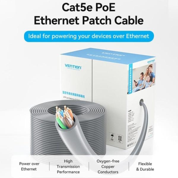 Bobina de Cable RJ45 UTP Vention IJCH305 Outdoor Patch Cat.5e/ 305m/ Gris