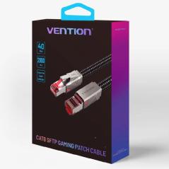 Cable de Red RJ45 SFTP Vention IKMHJ Cat.8/ Gaming/ 5m/ Gris