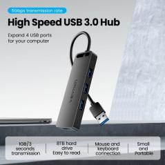 Hub USB 3.0 Vention CHLBB-SCB2/ 4xUSB/ 1xUSB Tipo-C PD
