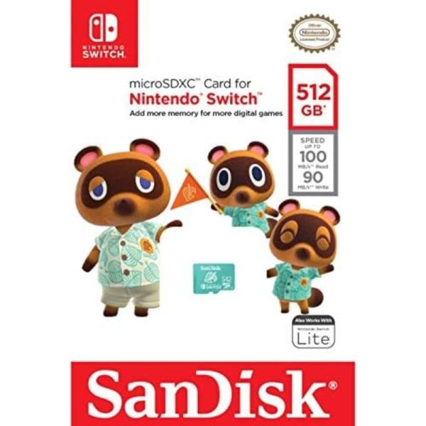 Tarjeta de Memoria SanDisk Nintendo Switch 512GB microSD XC UHS-I/ Clase 10/ 100MBs