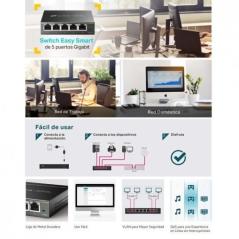 Switch TP-Link Easy Smart TL-SG105E V2 5 Puertos/ RJ-45 10/100/1000