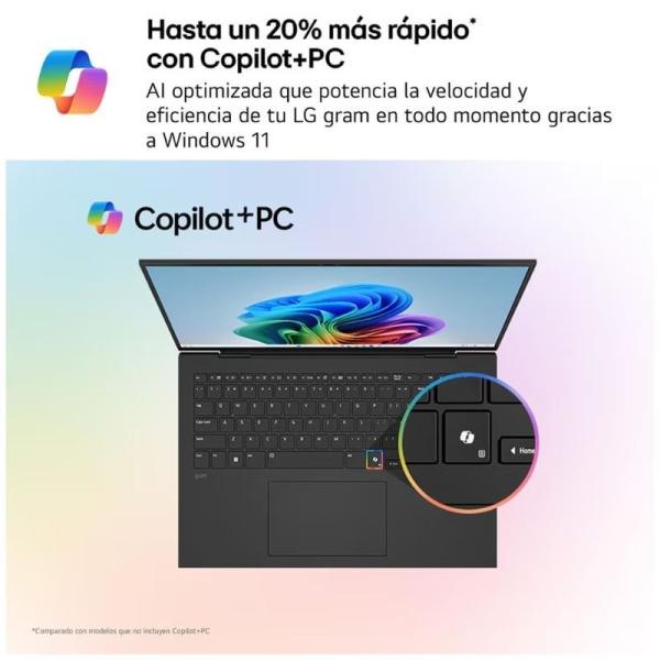 Portátil LG Gram Pro 16Z90TS-G.AU99BN Intel Core Ultra 9-288V/ 32GB/ 1TB SSD/ 16'/ Win11