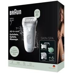 Depiladora Braun Silk Epil SkinSpa7 7-081/ con Batería/ 6 Accesorios