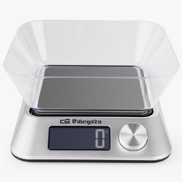 Báscula de Cocina Electrónica Orbegozo PC 1030 A/ hasta 5kg/ Plata