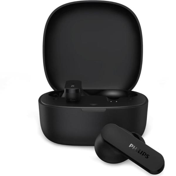 Auriculares Bluetooth Philips TAT2100BK con estuche de carga/ Autonomía 8h/ Negros