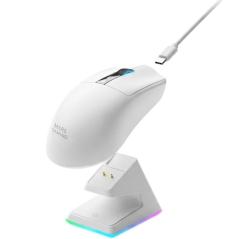 Ratón Gaming Inalámbrico Mars Gaming MMW-Elite/ Batería Recargable/ Hasta 20000 DPI/ Blanco