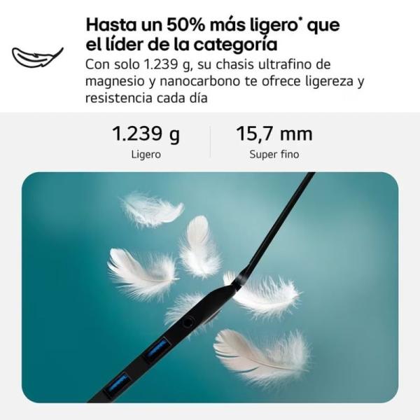 Portátil LG Gram 16Z90TL-G.AU85BN Intel Core Ultra 7-258V/ 32GB/ 512GB SSD/ 16'/ Win11