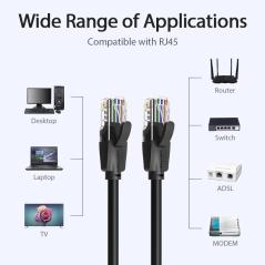 Cable de Red RJ45 UTP Vention IBEBY Cat.6/ 30cm/ Negro