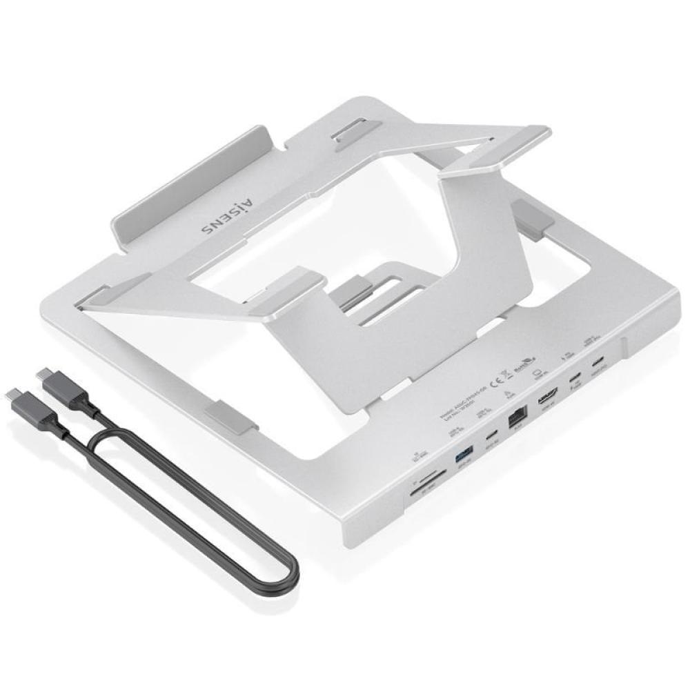 Soporte de Sobremesa - Docking USB Tipo-C Aisens ASUC-7P045-GR/ 1xUSB/ 1xUSB Tipo-C/ 1xHDMI/ 1xRJ45/ 1xLector de Tarjetas/ 1xUSB