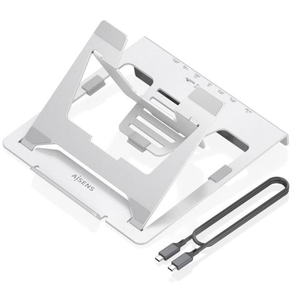 Soporte de Sobremesa - Docking USB Tipo-C Aisens ASUC-7P045-GR/ 1xUSB/ 1xUSB Tipo-C/ 1xHDMI/ 1xRJ45/ 1xLector de Tarjetas/ 1xUSB
