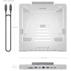Soporte de Sobremesa - Docking USB Tipo-C Aisens ASUC-7P045-GR/ 1xUSB/ 1xUSB Tipo-C/ 1xHDMI/ 1xRJ45/ 1xLector de Tarjetas/ 1xUSB