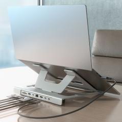 Soporte de Sobremesa - Docking USB Tipo-C Aisens ASUC-7P045-GR/ 1xUSB/ 1xUSB Tipo-C/ 1xHDMI/ 1xRJ45/ 1xLector de Tarjetas/ 1xUSB