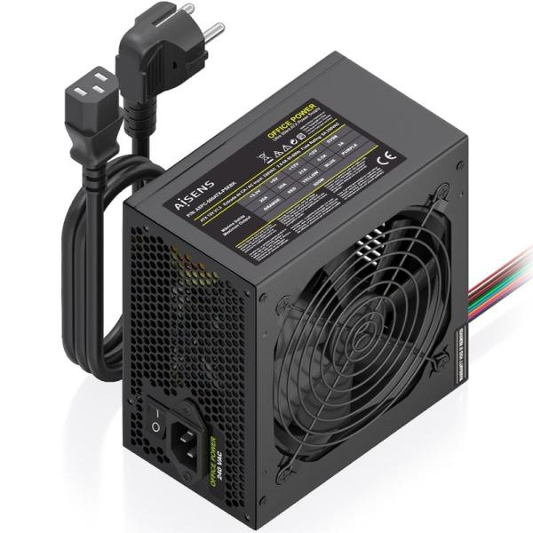 Fuente de Alimentación Aisens ASPC-500ATX-PSEBK/ 500W/ Ventilador 12cm