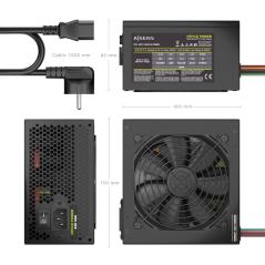 Fuente de Alimentación Aisens ASPC-500ATX-PSEBK/ 500W/ Ventilador 12cm