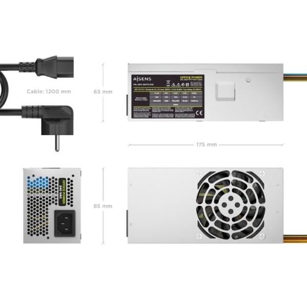 Fuente de Alimentación TFX Aisens ASPC-500TFX-PSE/ 500W/ Ventilador 8cm