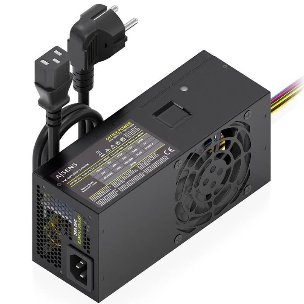 Fuente de Alimentación TFX Aisens ASPC-500TFX-PSEBK/ 500W/ Ventilador 8cm