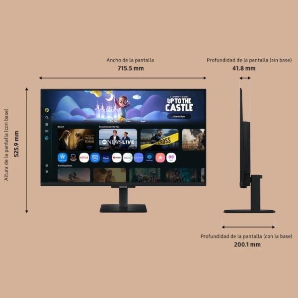 Smart Monitor Samsung M5 M50F S32FM502EU 32'/ Full HD/ Smart TV/ Multimedia/ Negro