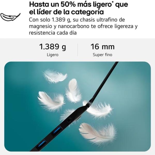 Portátil LG Gram 17Z90TL-G.AU99BN Intel Core Ultra 9-288V/ 32GB/ 1TB SSD/ 17'/ Win11
