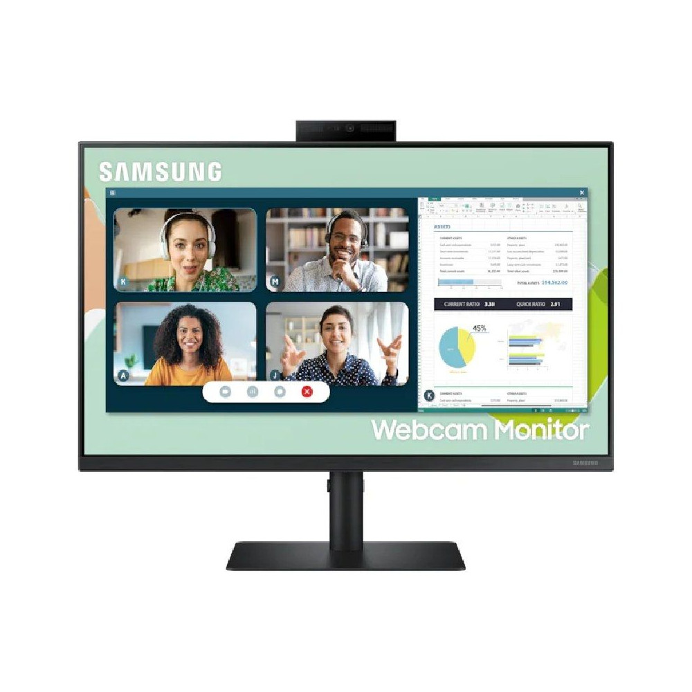 Monitor Profesional Samsung LS24A400VEU 24'/ Full HD/ Webcam/ Multimedia/ Negro - Imagen 1