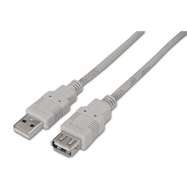 Cable Alargador USB 2.0 Aisens A101-0012/ USB Macho - USB Hembra/ 1m/ Beige - Imagen 1