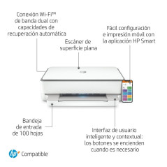 Multifunción Hp Envy 6020e WiFi/ Fax Móvil/ Dúplex/ Blanca - Imagen 3