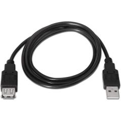 Cable Alargador USB 2.0 Aisens A101-0016/ USB Macho - USB Hembra/ 1.8m/ Negro - Imagen 2