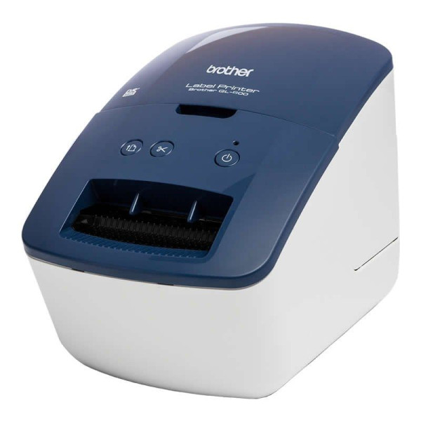 Impresora de Etiquetas Brother QL-600B/ Térmica/ Ancho etiqueta 62mm/ USB/ Azul y Blanca - Imagen 1