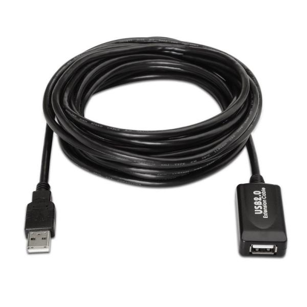 Cable Alargador USB 2.0 Aisens A101-0018/ USB Macho - USB Hembra/ 5m/ Negro - Imagen 2