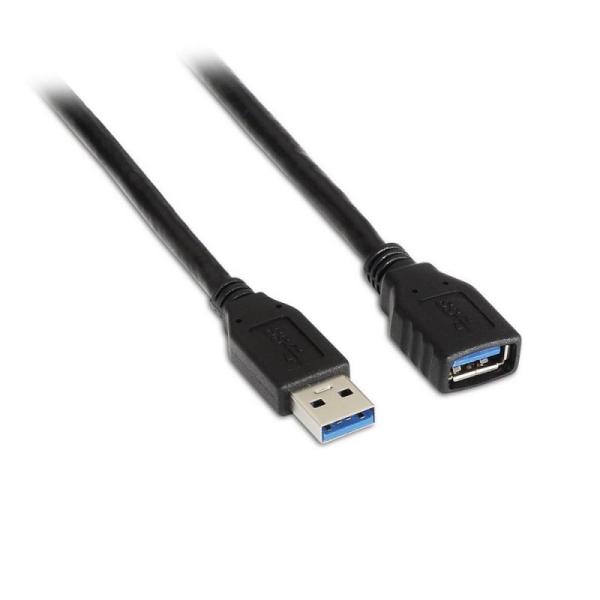 Cable Alargador USB 3.0 Aisens 105-0041/ USB Macho - USB Hembra/ 1m/ Negro - Imagen 1