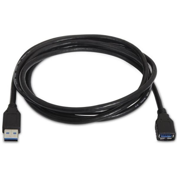 Cable Alargador USB 3.0 Aisens 105-0041/ USB Macho - USB Hembra/ 1m/ Negro - Imagen 2