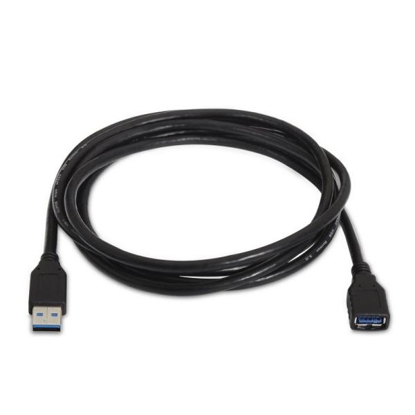 Cable Alargador USB 3.0 Aisens A105-0042/ USB Macho - USB Hembra/ 2m/ Negro - Imagen 2