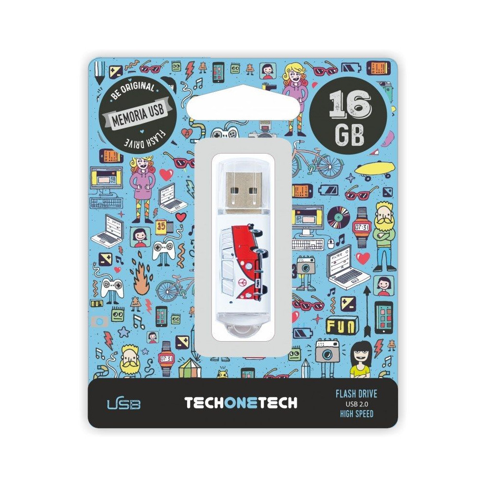 Pendrive 16GB Tech One Tech Camper VAN-VAN USB 2.0 - Imagen 1
