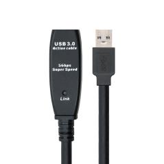 Cable Alargador USB 3.0 Nanocable 10.01.0313/ USB Macho - USB Hembra/ 15m/ Negro - Imagen 2