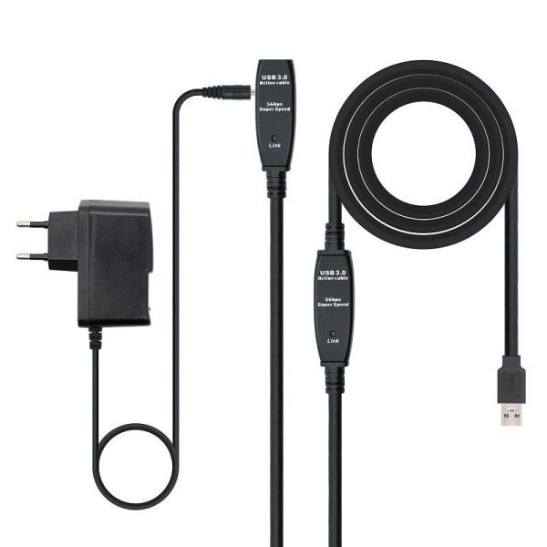 Cable Alargador USB 3.0 Nanocable 10.01.0313/ USB Macho - USB Hembra/ 15m/ Negro - Imagen 5