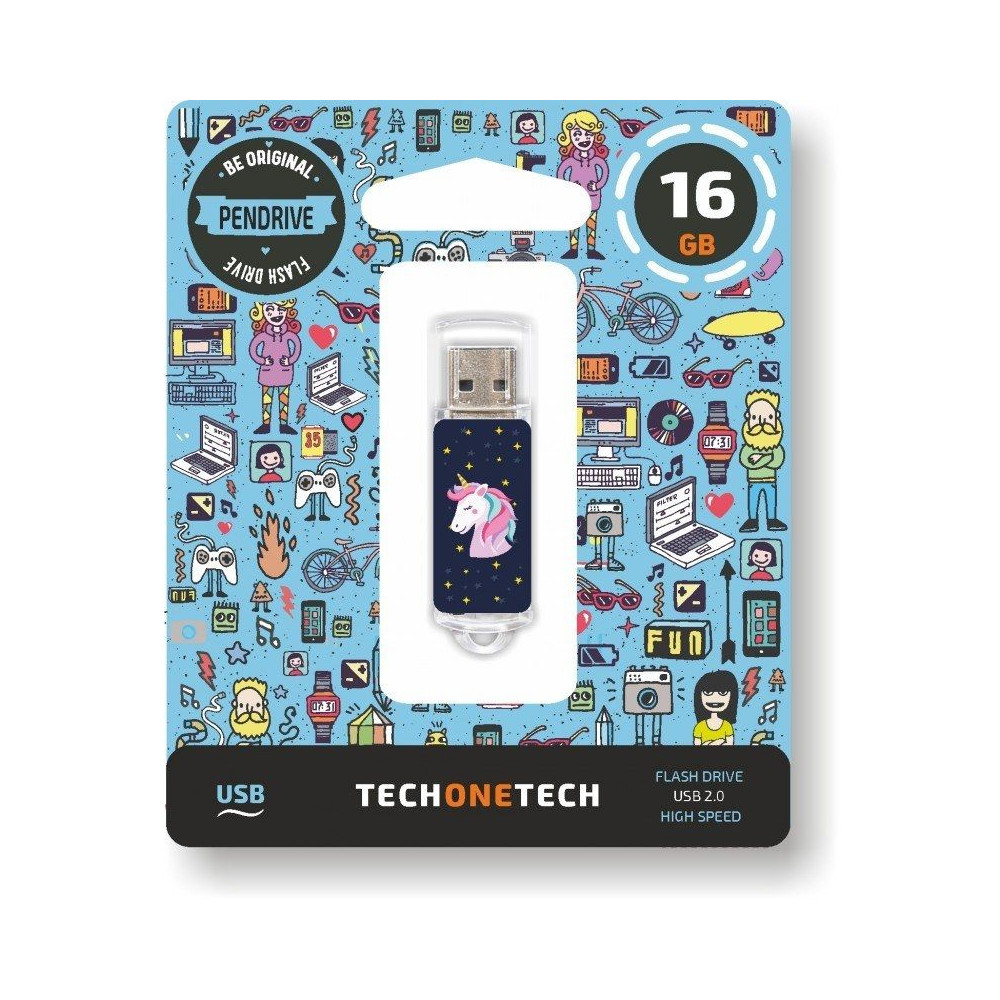 Pendrive 16GB Tech One Tech Unicornio Dream USB 2.0 - Imagen 1