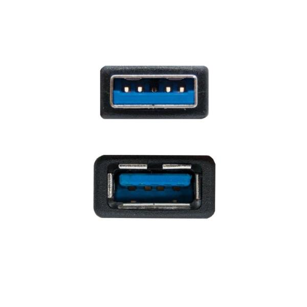Cable Alargador USB 3.0 Nanocable 10.01.0901-BK/ USB Macho - USB Hembra/ 1m/ Negro - Imagen 3