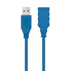 Cable Alargador USB 3.0 Nanocable 10.01.0901/ USB Macho - USB Hembra/ 1m/ Azul - Imagen 1
