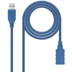 Cable Alargador USB 3.0 Nanocable 10.01.0901/ USB Macho - USB Hembra/ 1m/ Azul - Imagen 2