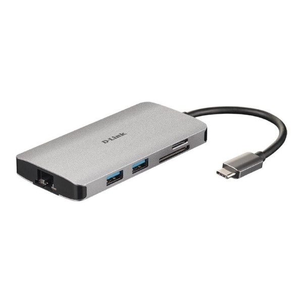 Hub USB Tipo-C D-Link DUB-M810/ 3 Puertos USB 3.0/ 1 Thunderbolt/ 1 HDMI/ 1 RJ45/ Gris - Imagen 1