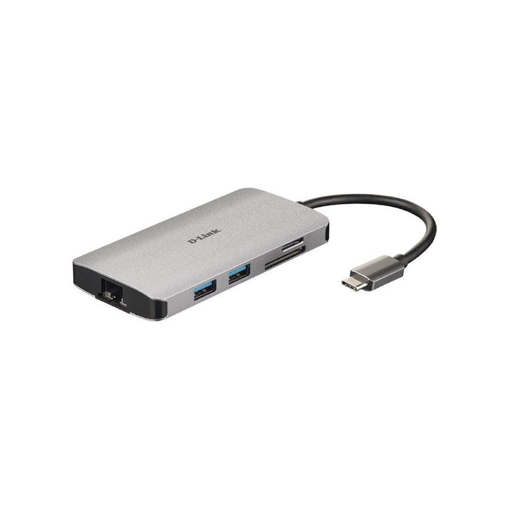 Hub USB Tipo-C D-Link DUB-M810/ 3 Puertos USB 3.0/ 1 Thunderbolt/ 1 HDMI/ 1 RJ45/ Gris - Imagen 1