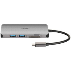 Hub USB Tipo-C D-Link DUB-M810/ 3 Puertos USB 3.0/ 1 Thunderbolt/ 1 HDMI/ 1 RJ45/ Gris - Imagen 2